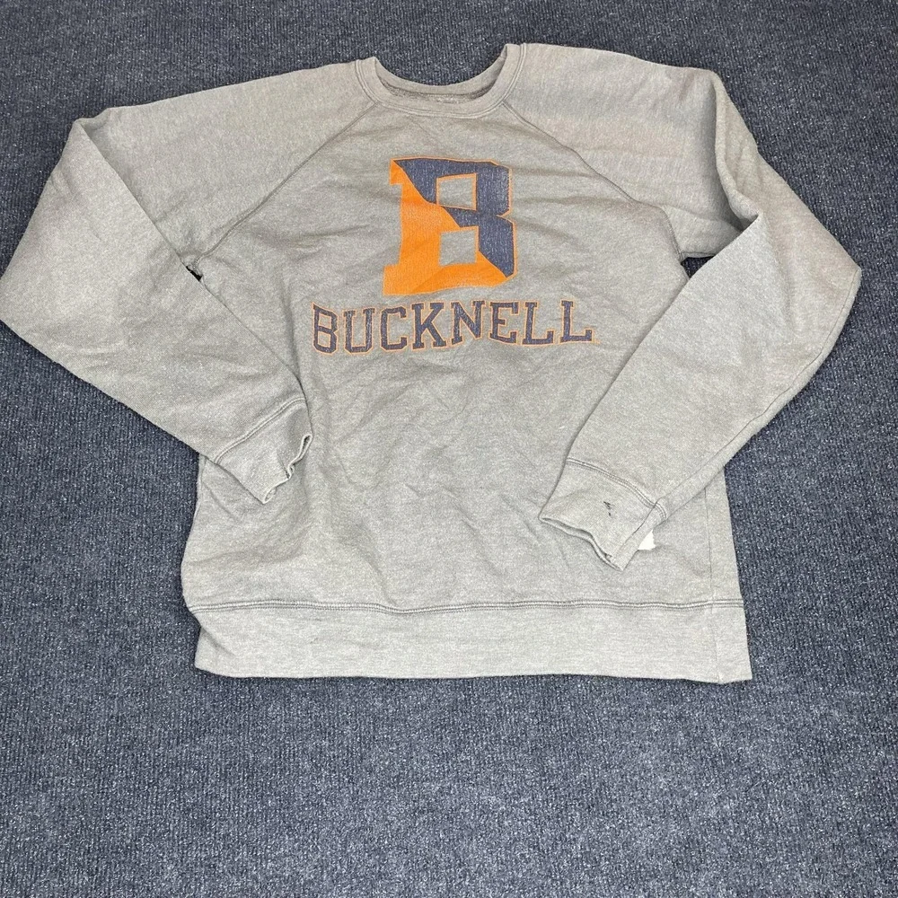 Bucknell Bison‎ Sweatshirt Mens Small Gray NCAA College Retro Brand Crewneck